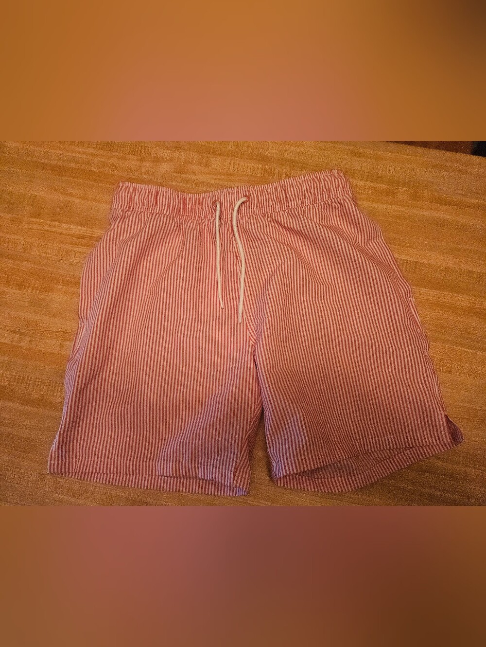 Goodfellow & Co Pink and White Seersucker Swim Trunks